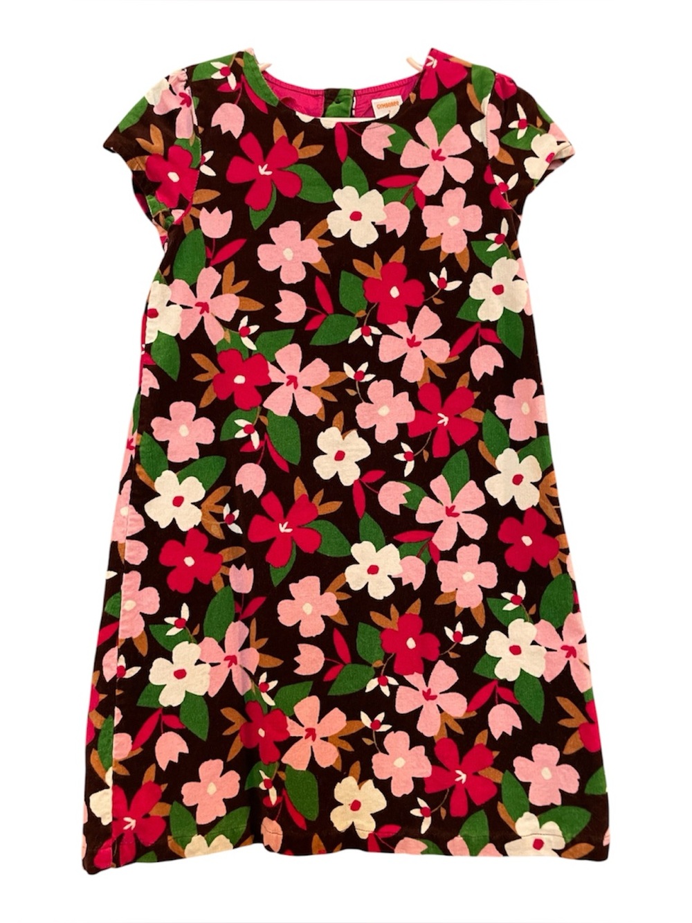 Gymboree Girls Floral Corduroy Dress size 7 Pink Red Green Brown